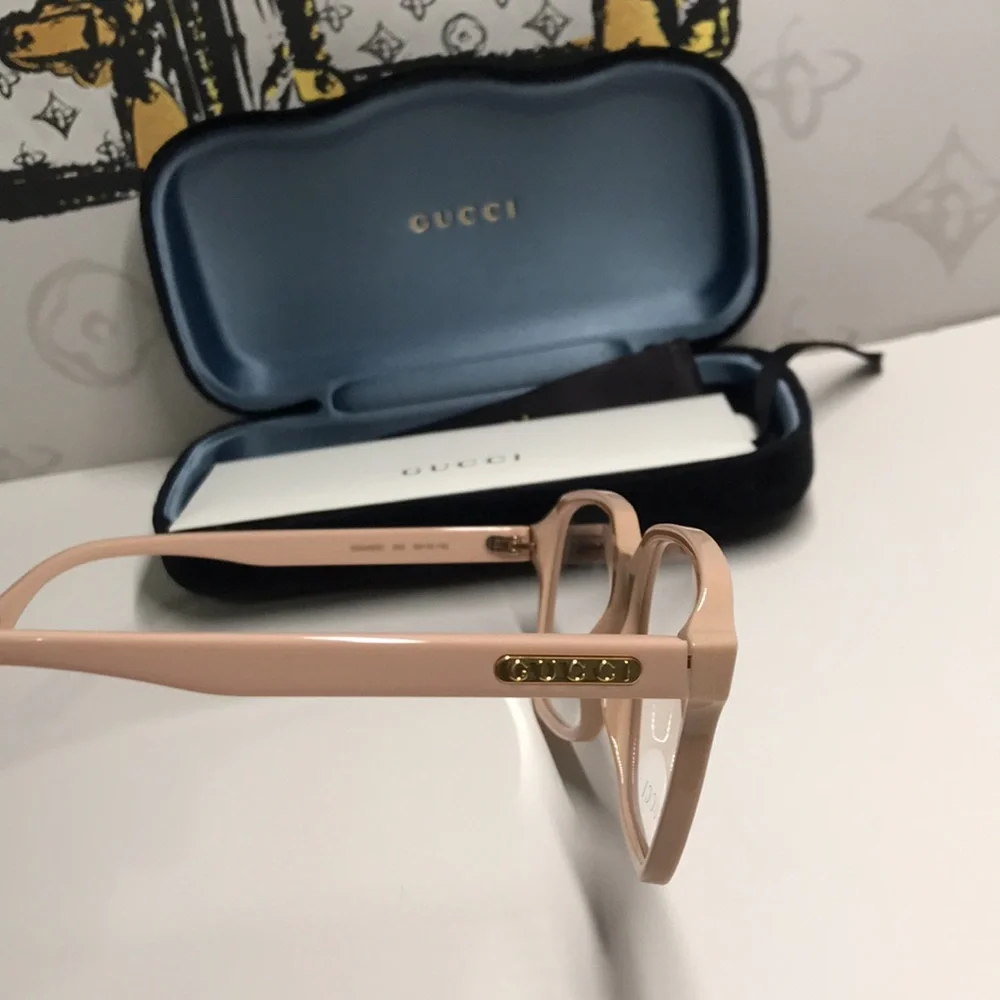 Luxury New Gucci GG0469O 003 Ivory Square Eyeglasses – Authentic & Stylish